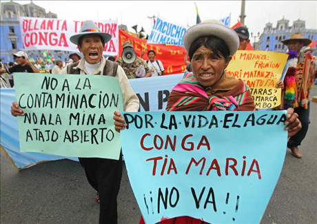 La Gran Marcha Nacional por el Derecho al Agua y la Vida Lima, Perú, jueves 9 de febrero